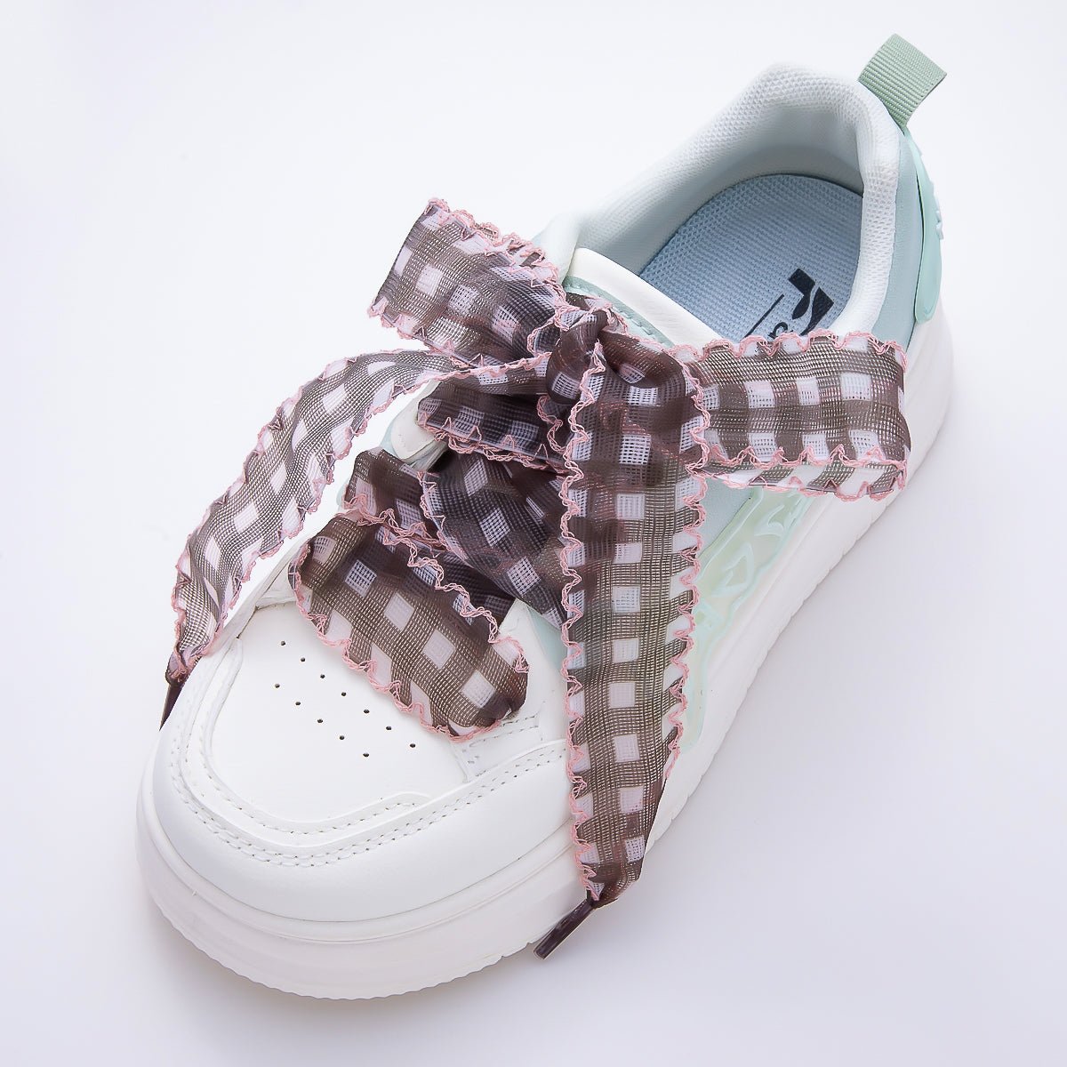 Colorful Outline Checkered Gingham Ribbon Shoelace Accessories | WB-00015 - WB-00019 - DLUXCA