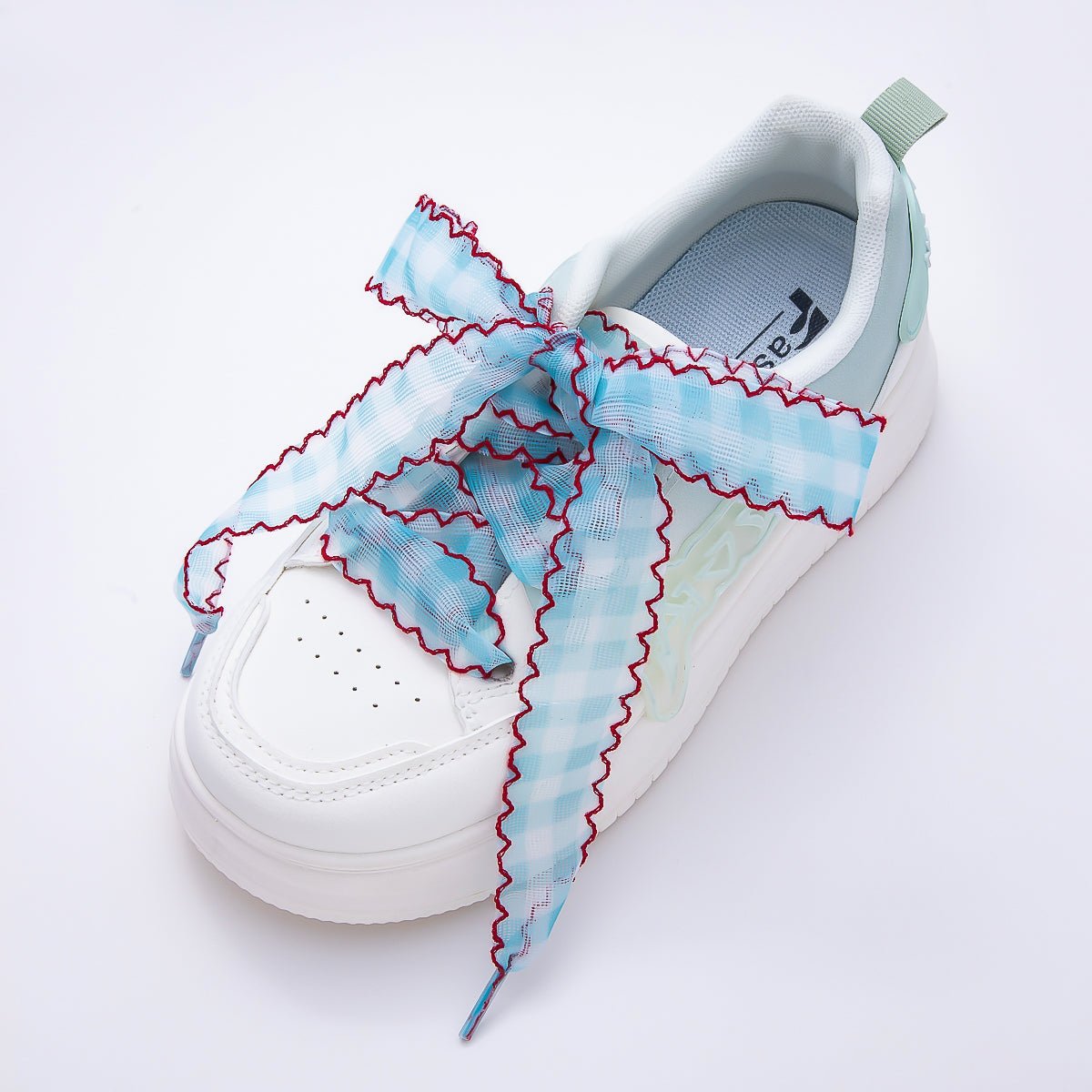 Colorful Outline Checkered Gingham Ribbon Shoelace Accessories | WB-00015 - WB-00019 - DLUXCA
