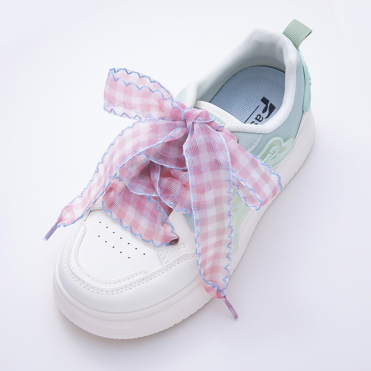 Colorful Outline Checkered Gingham Ribbon Shoelace Accessories | WB-00015 - WB-00019 - DLUXCA