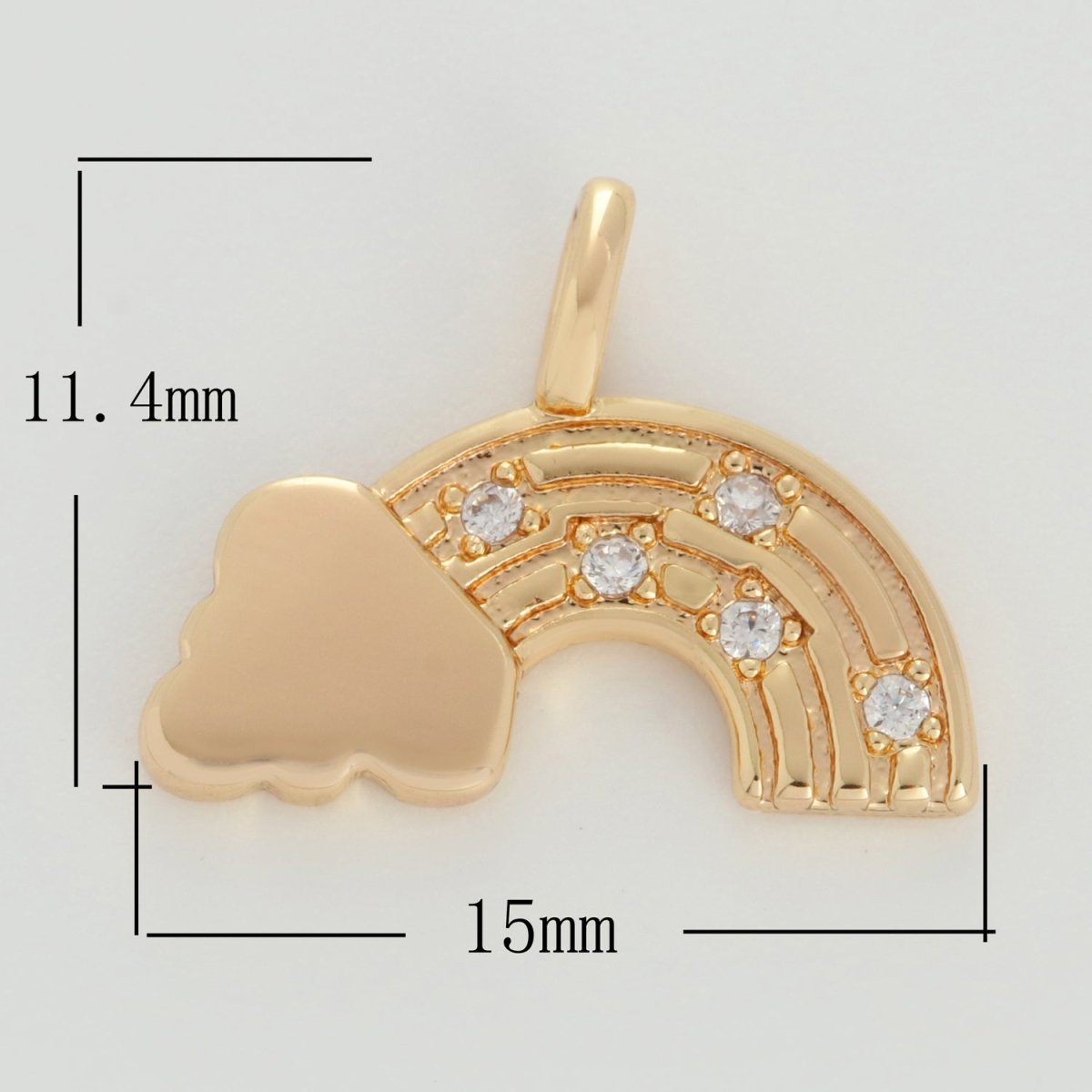 Dainty 18k Gold Filled Rainbow Charm with Cloud M-788 - DLUXCA