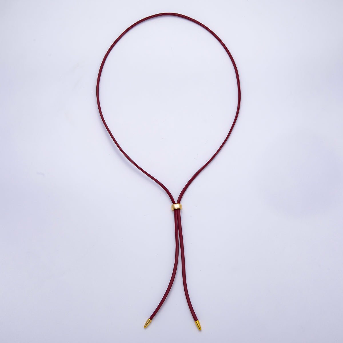 Dainty 2.5mm Leather Bolo Slide Adjustable 26 Inch Lariat Necklace | WA - 04338 ~ WA - 04343 - DLUXCA