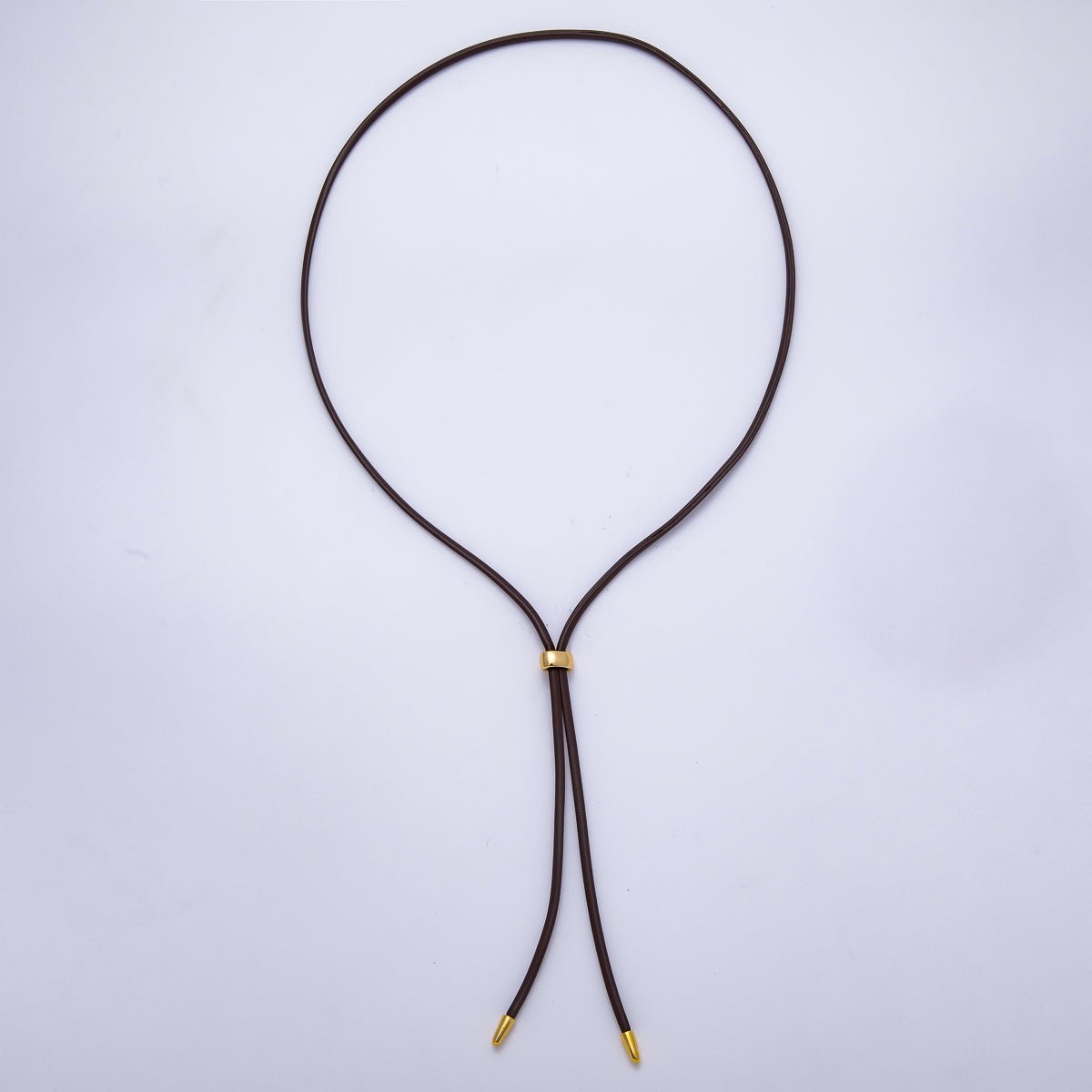 Dainty 2.5mm Leather Bolo Slide Adjustable 26 Inch Lariat Necklace | WA - 04338 ~ WA - 04343 - DLUXCA