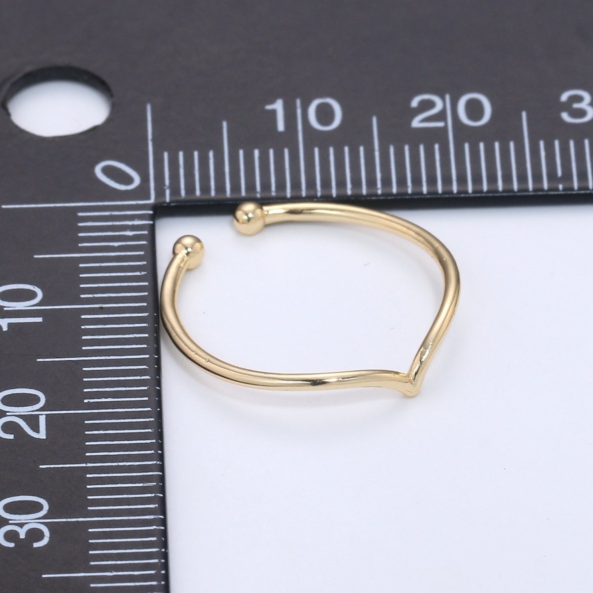 Dainty Chevron Ring - Gold Stacking Ring - Thin Ring - Open Ring - Triangle Ring - Thin Band - Simple Gold Ring Minimalist Jewelry R - 081 - DLUXCA