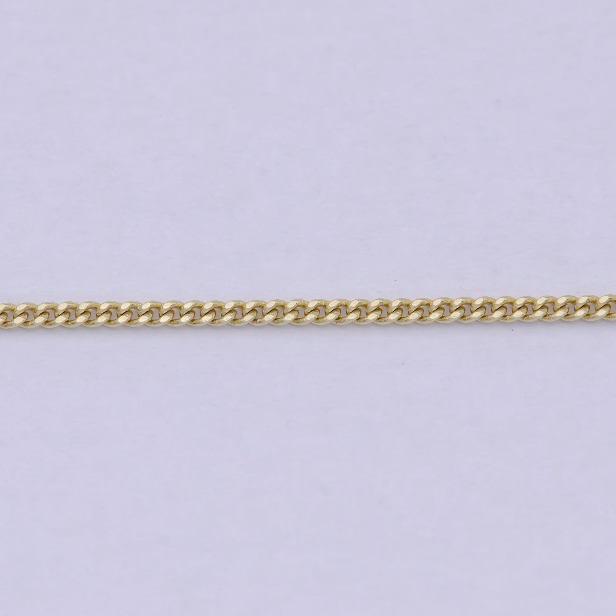 Dainty Gold Curb Chain Layer Necklace, 1 mm 18 inch Finished Chain Necklace Ready to Wear | WA - 1741 Clearance Pricing - DLUXCA