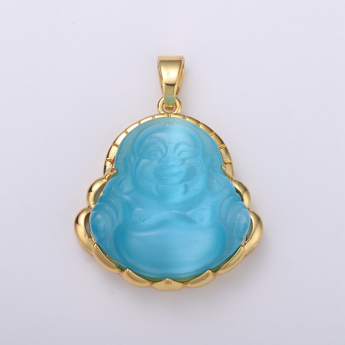 Dainty Gold Filled Buddha Pendant for Necklace Laughing Buddha Charm Tiger eye Buddha Pendant AH - 281 - AH - 290 - DLUXCA