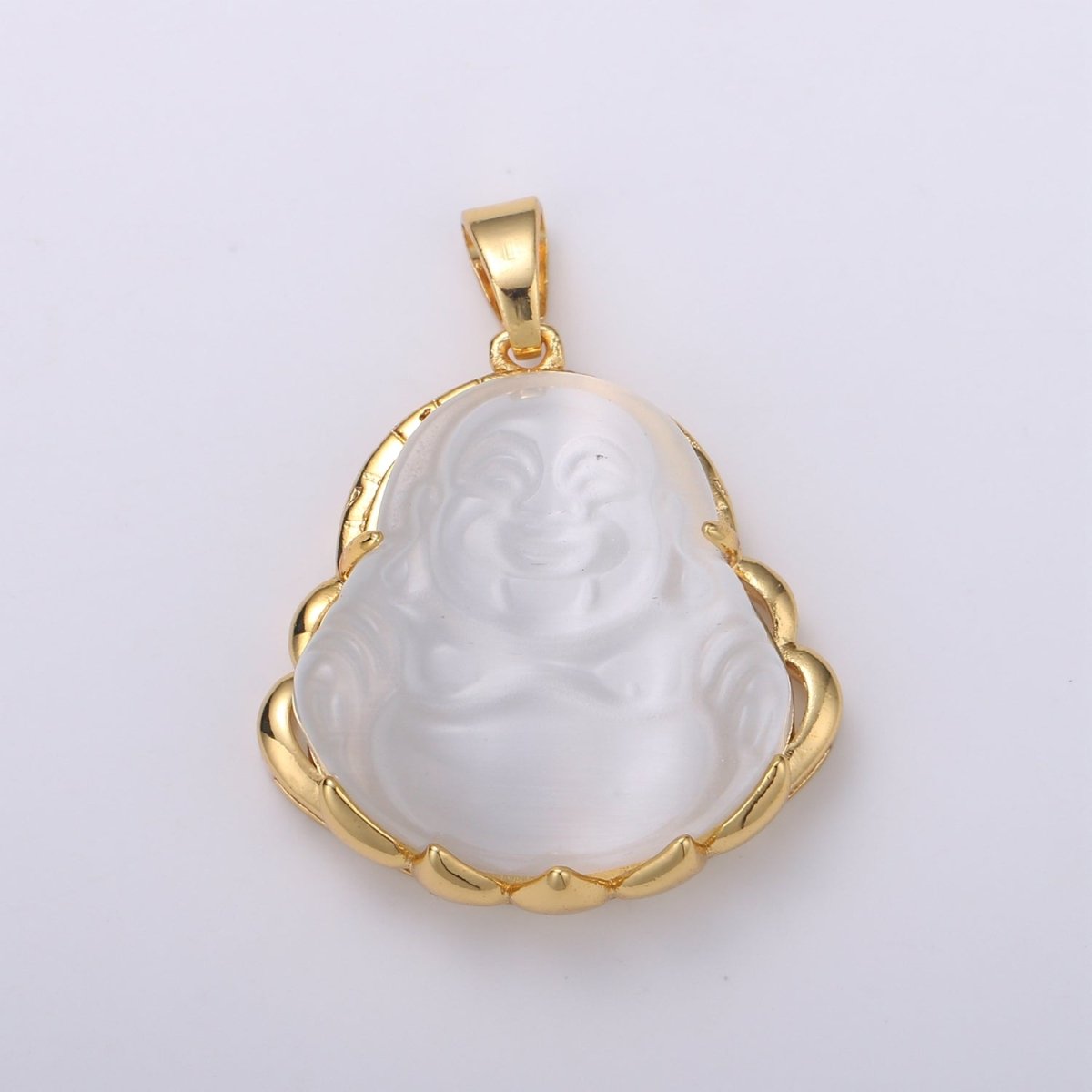 Dainty Gold Filled Buddha Pendant for Necklace Laughing Buddha Charm Tiger eye Buddha Pendant AH - 281 - AH - 290 - DLUXCA