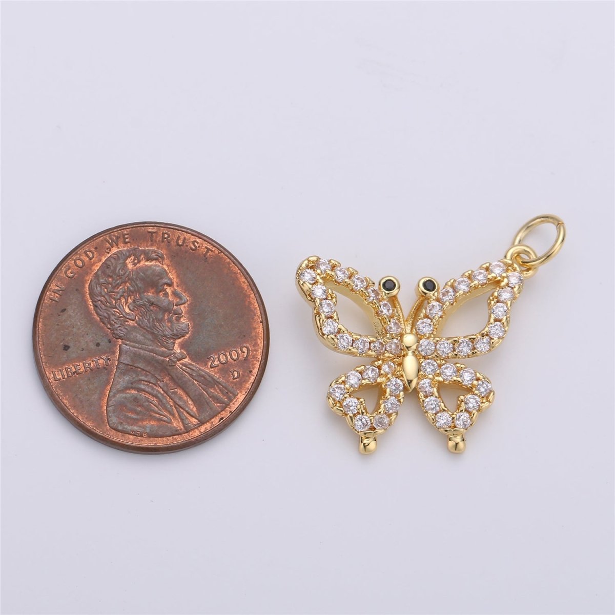 Dainty Gold Filled Butterfly Charm D - 777 - DLUXCA