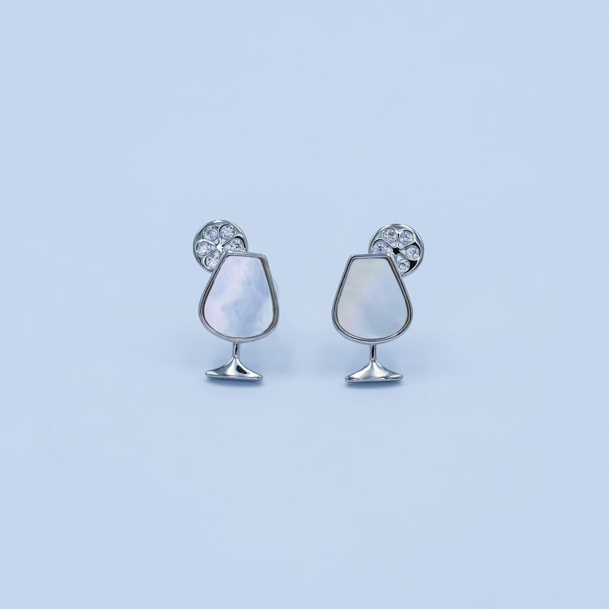 Dainty Gold Silver Pearl Cocktail Stud Earrings | AB246 - DLUXCA