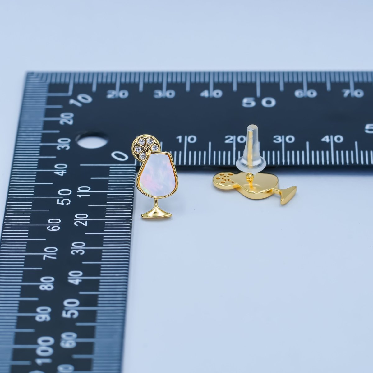 Dainty Gold Silver Pearl Cocktail Stud Earrings | AB246 - DLUXCA