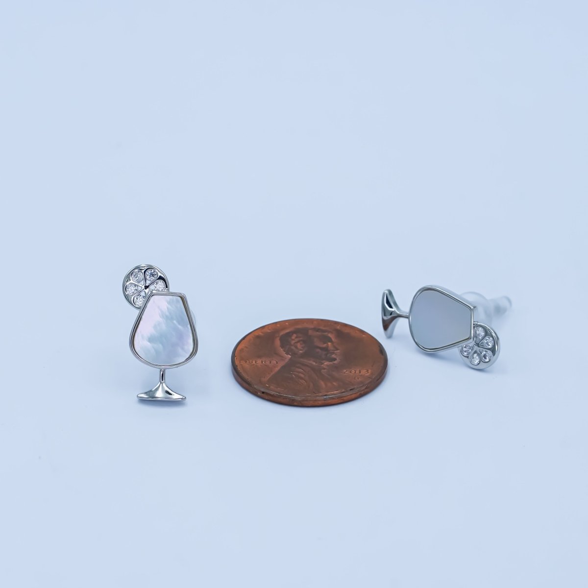 Dainty Gold Silver Pearl Cocktail Stud Earrings | AB246 - DLUXCA