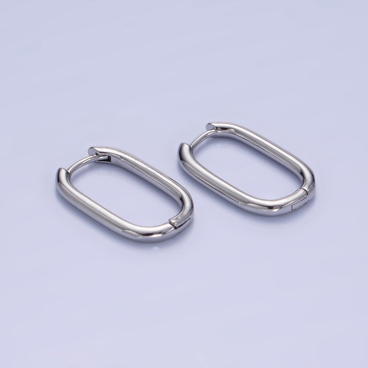 Dainty Link Hoop Earrings Minimalist Oblong Gold Filled Hoop Earring AB-1336 AB-1337 - DLUXCA
