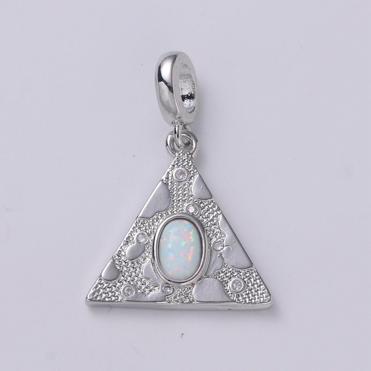 Dainty pendant triangle opal charm for necklace bracelet earring/geometric charm dangle for jewelry making supply h-307 h-309 h-384 h-387 - DLUXCA