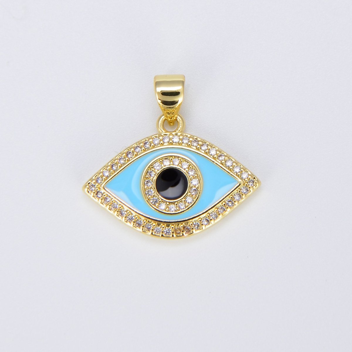 Enamel Evil Eye Charm Dainty Eye Pendant for Necklace Bracelet Earring Supply Component I - 163 I - 164 I - 172 I - 186 I - 189 I - 201 I - 204 - DLUXCA