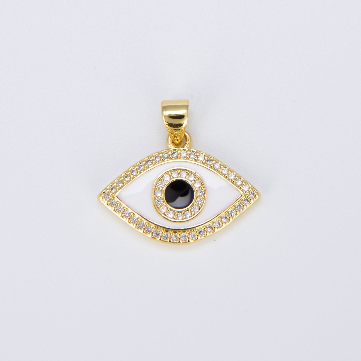 Enamel Evil Eye Charm Dainty Eye Pendant for Necklace Bracelet Earring Supply Component I - 163 I - 164 I - 172 I - 186 I - 189 I - 201 I - 204 - DLUXCA