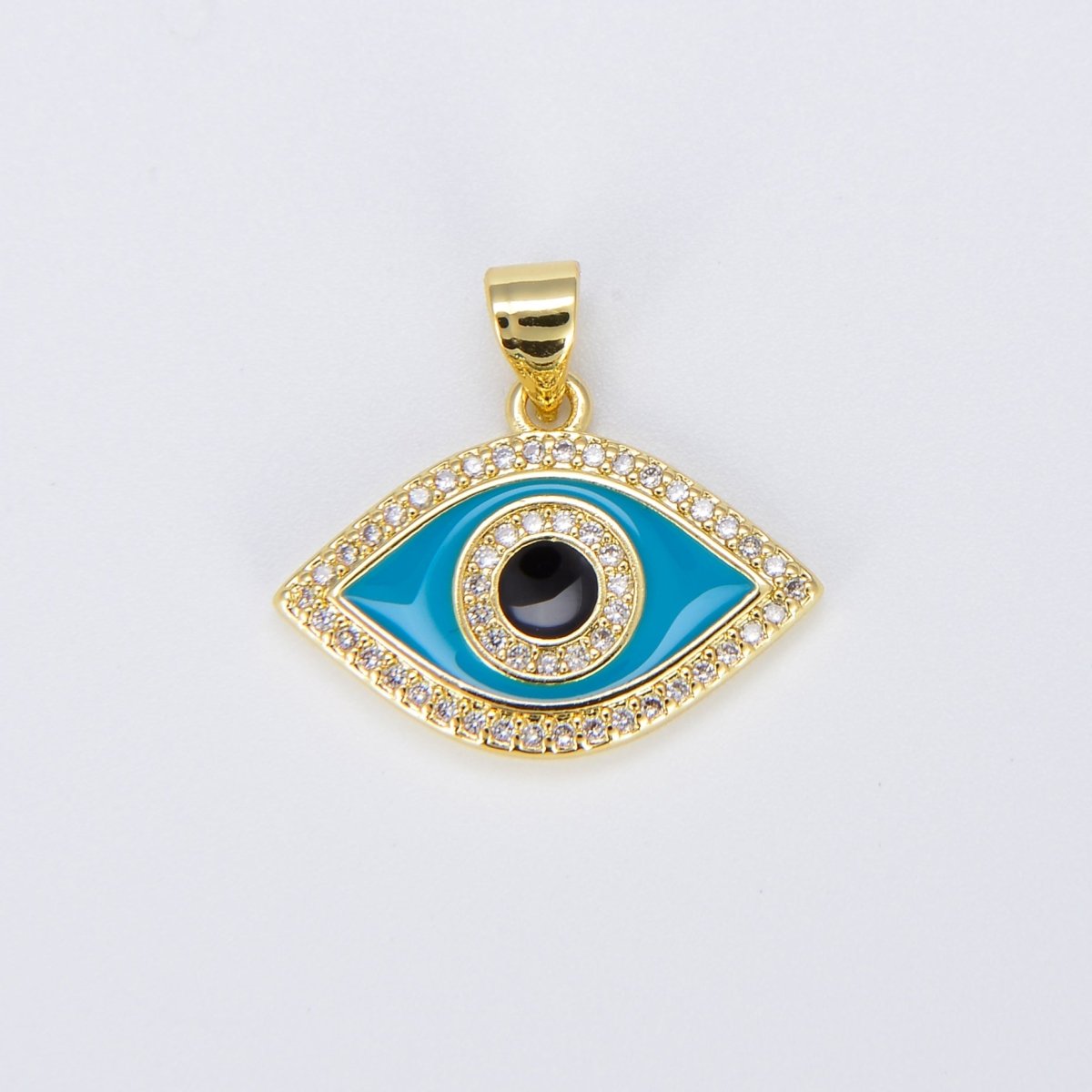 Enamel Evil Eye Charm Dainty Eye Pendant for Necklace Bracelet Earring Supply Component I - 163 I - 164 I - 172 I - 186 I - 189 I - 201 I - 204 - DLUXCA