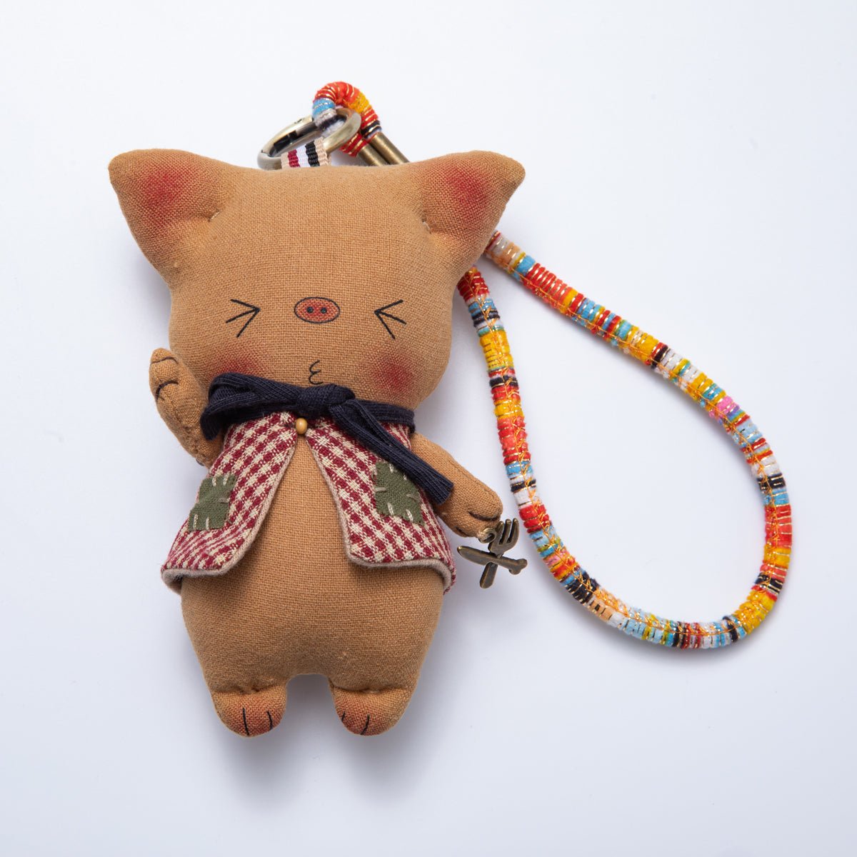 Fabric Plush 300mm Animal Print Pig and Bunny Couple Keychain | WB - 00056 - WB - 00057 - DLUXCA