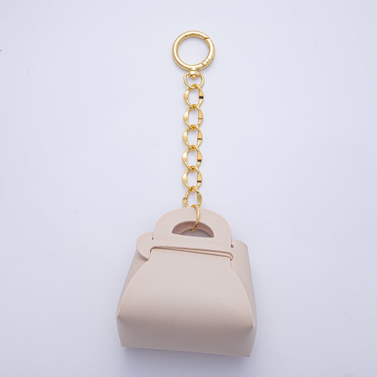 Faux Leather Black, Brown, White, Blue, Red, Pink Purse Bag Charm Keychain Key Ring Accessories | WB - 00273 - DLUXCA