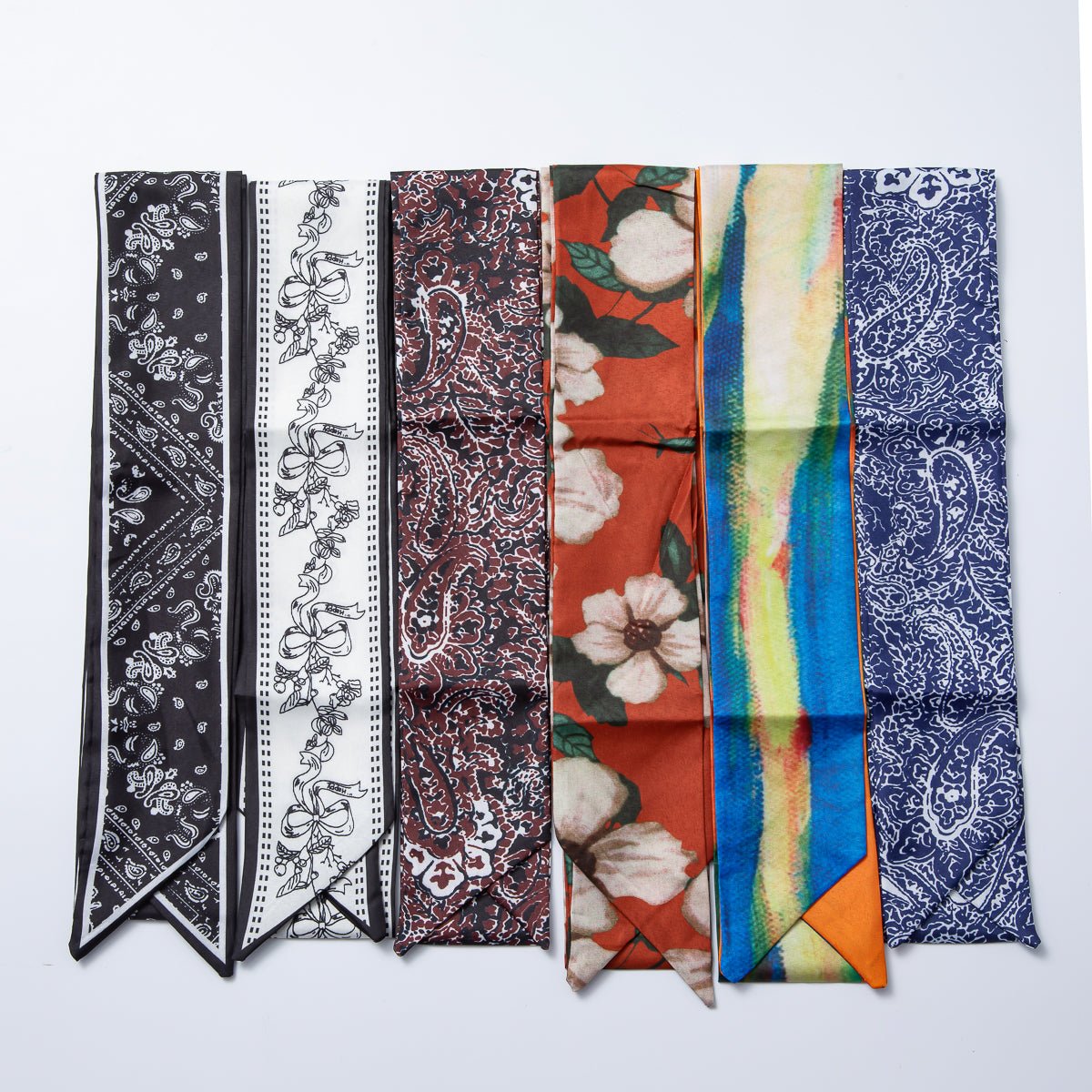 Floral Batik 64mm Soft Faux Silk Bandana Scarf Necklace | WA - 1919 WA - 1921 WA - 1924 WA - 1925 WA - 1927 WA - 1928 - DLUXCA