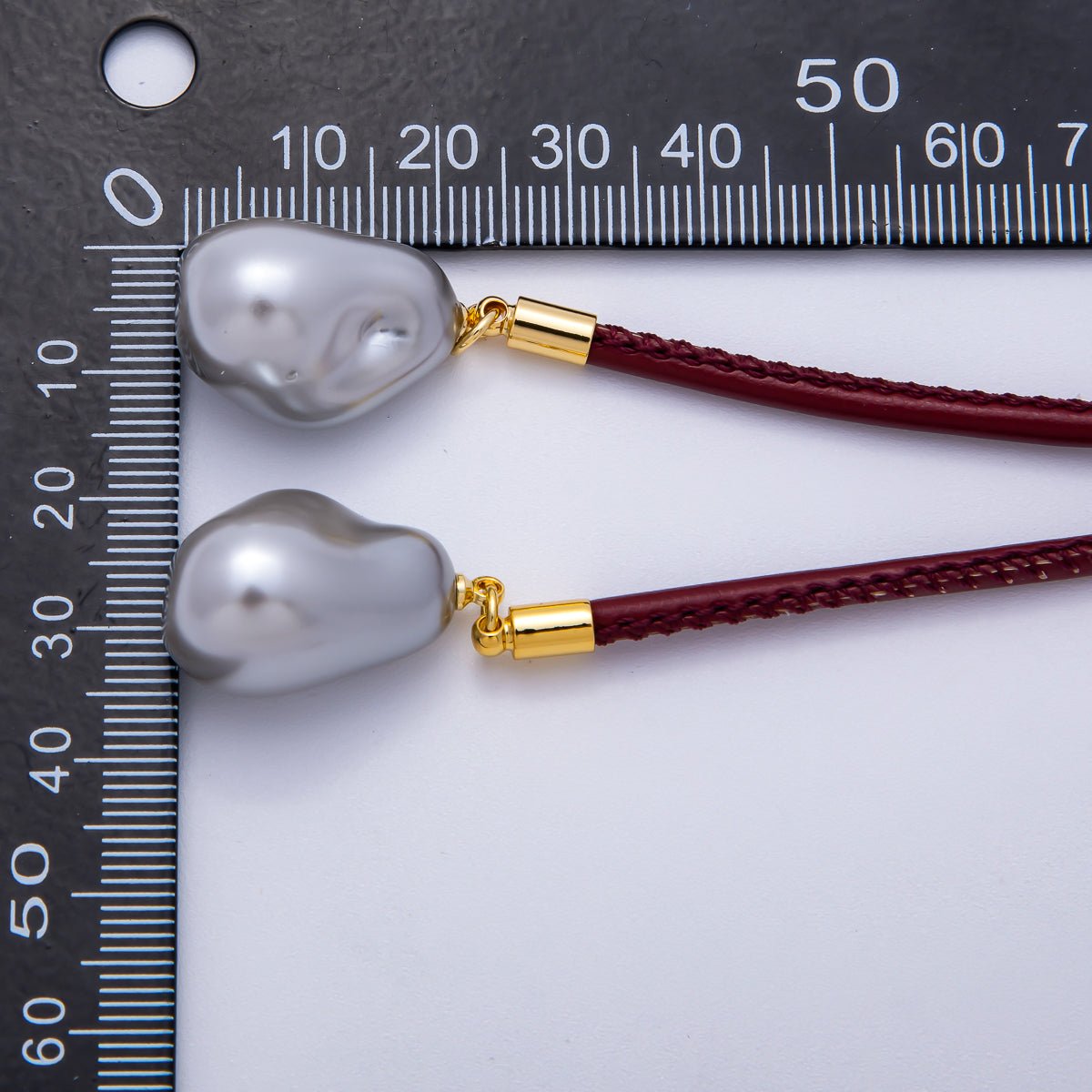 Freshwater Pearl Faux Leather Adjustable 33 Inch Lariat Necklace | WA - 04367 ~ WA - 04373 - DLUXCA