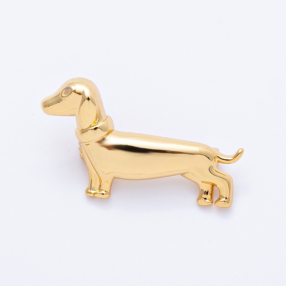 Gold 31mm Minimalist Dachshund Wiener Dog Puppy Pet Animal Brooch Pin in Gold and Silver | BH108 BH109 - DLUXCA