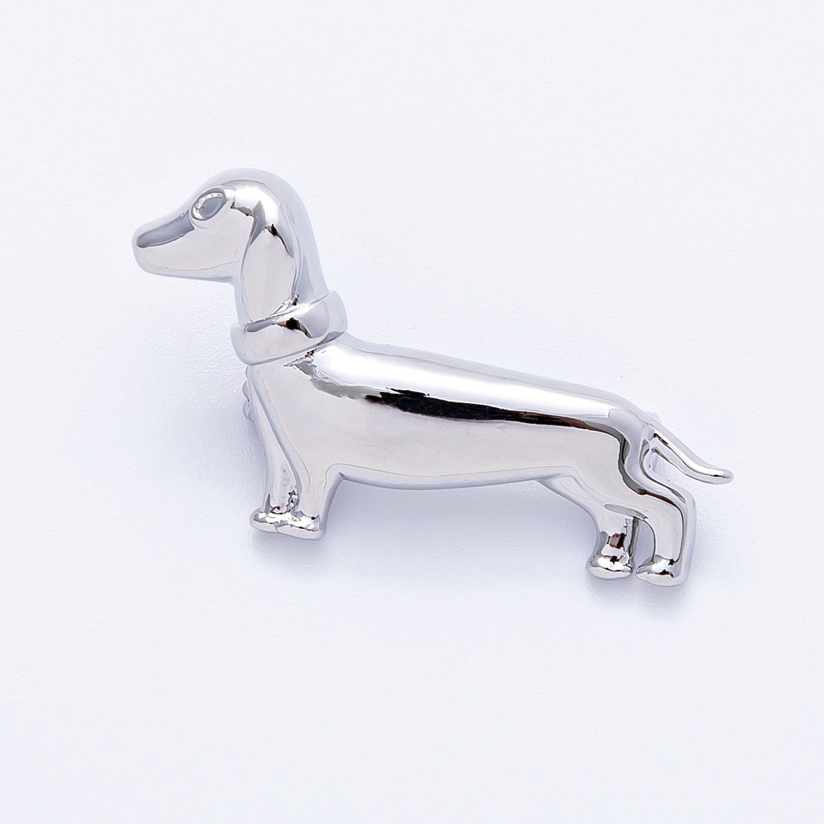 Gold 31mm Minimalist Dachshund Wiener Dog Puppy Pet Animal Brooch Pin in Gold and Silver | BH108 BH109 - DLUXCA