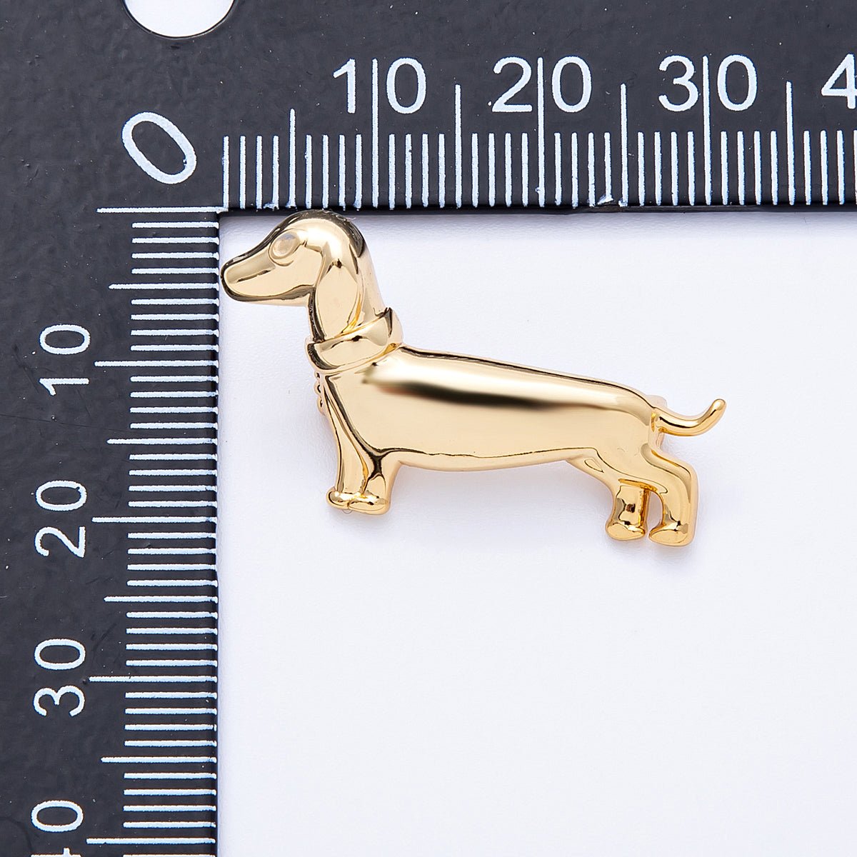 Gold 31mm Minimalist Dachshund Wiener Dog Puppy Pet Animal Brooch Pin in Gold and Silver | BH108 BH109 - DLUXCA