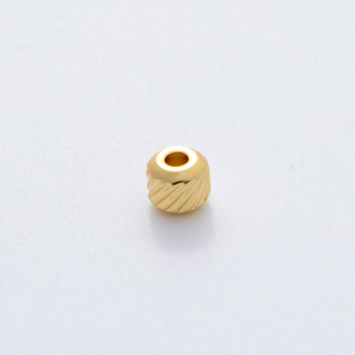 Gold 4.5mm Revolving Pattern Tiny Rondelle Minimalist Spacer Bead in Gold & Silver 10pcs | B066 - DLUXCA