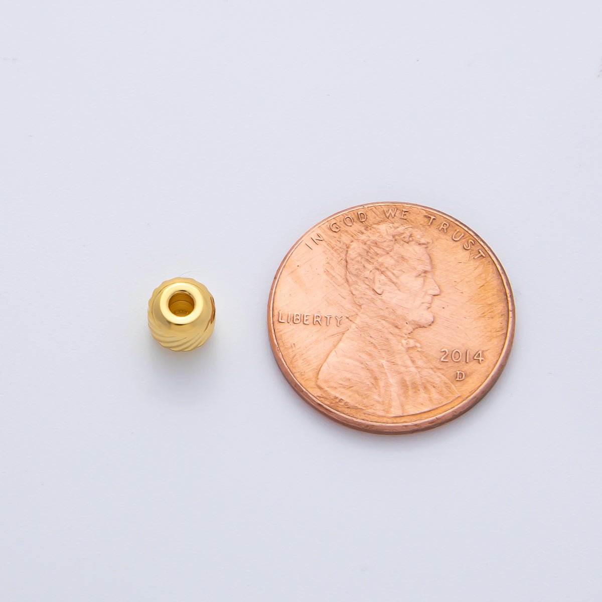 Gold 4.5mm Revolving Pattern Tiny Rondelle Minimalist Spacer Bead in Gold & Silver 10pcs | B066 - DLUXCA