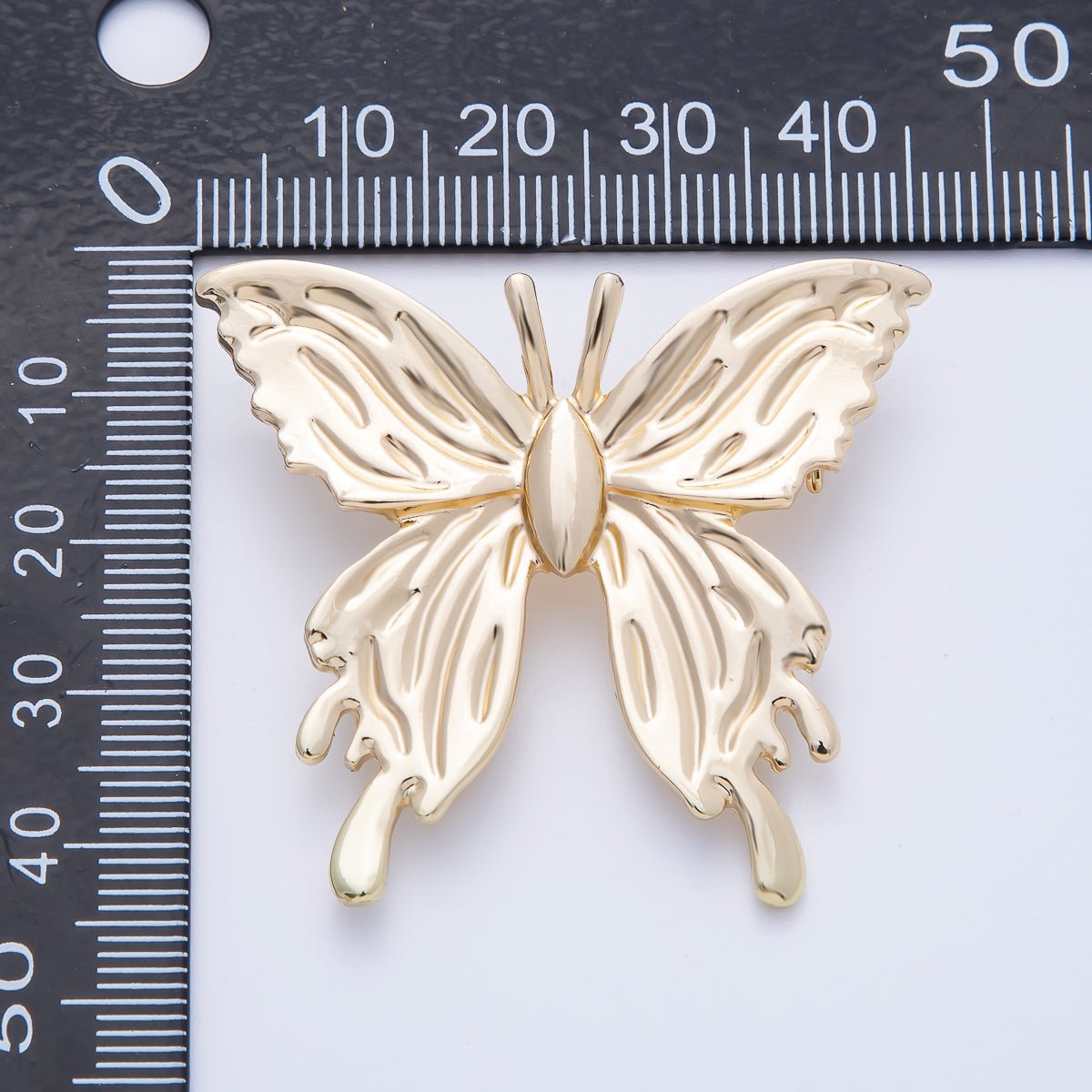 Gold 45mm x 41mm Minimalist Butterfly Insect Pin Brooch | BH - 090 - DLUXCA