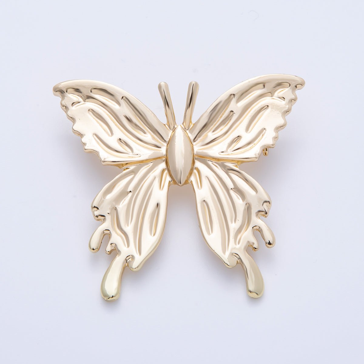 Gold 45mm x 41mm Minimalist Butterfly Insect Pin Brooch | BH - 090 - DLUXCA