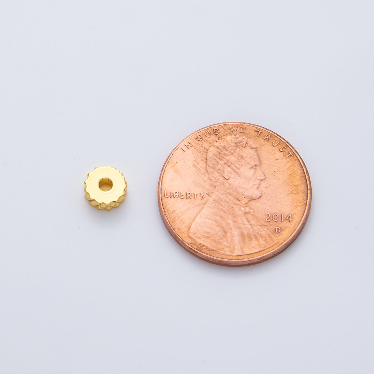 Gold 5mm Pineapple Skin Rondelle Spacer Bead in Gold & Silver 10 pcs | B093 - DLUXCA