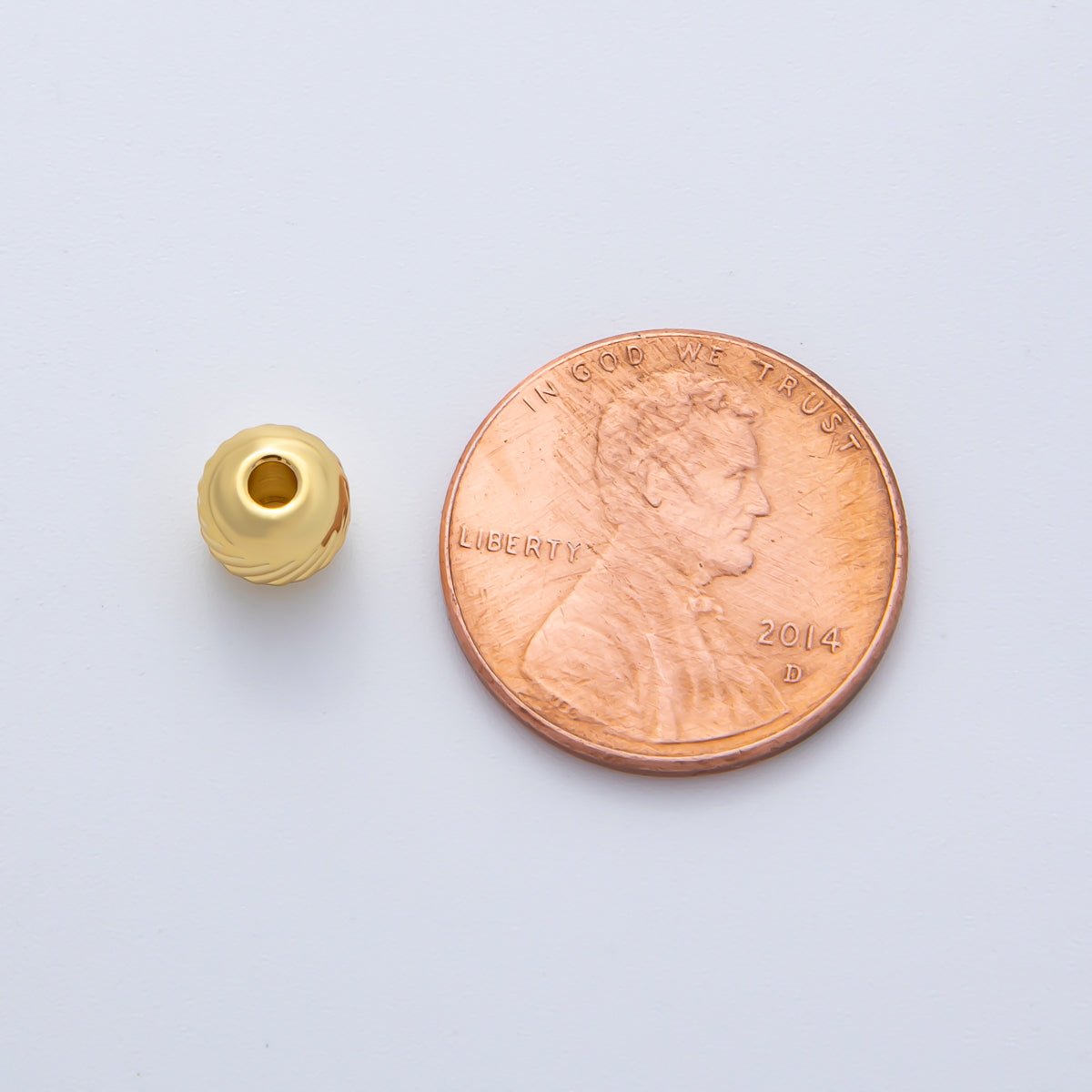 Gold 5mm Revolving Pattern Chunky Rondelle Minimalist Spacer Bead in Gold & Silver 10 pcs | B047 - DLUXCA