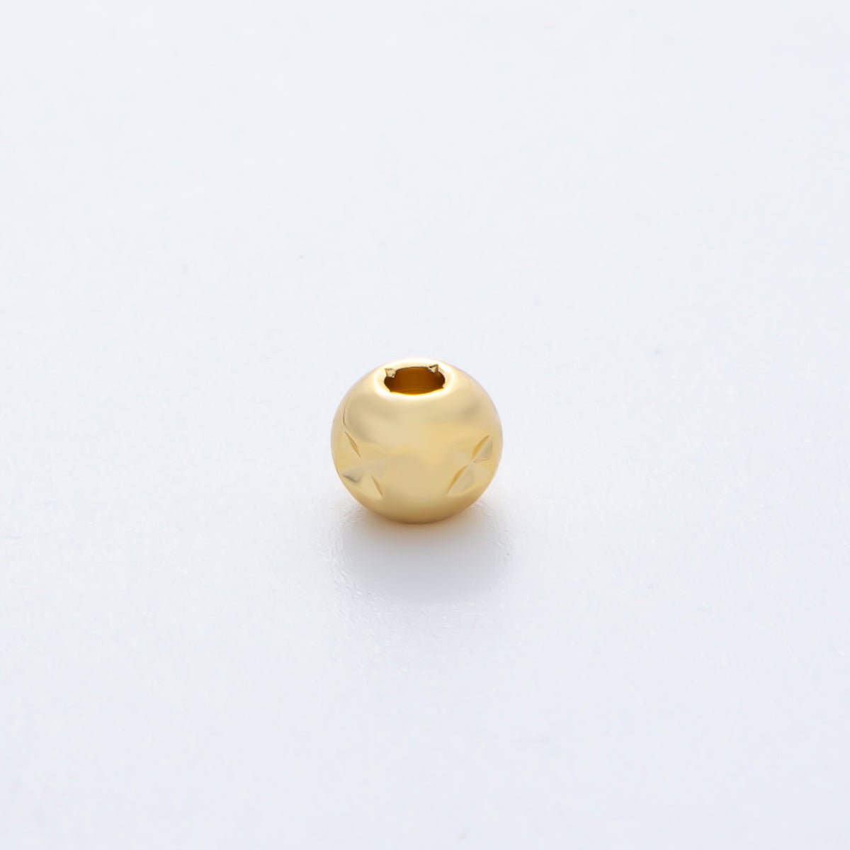Gold 5mm Tiny Rondelle X Mark Spacer Bead in Gold & Silver 10 pcs | B152 - DLUXCA