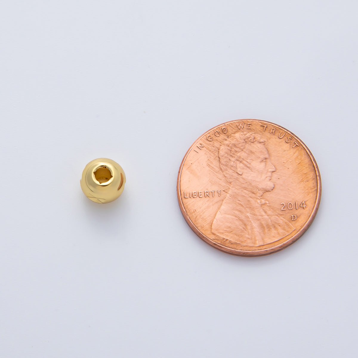 Gold 5mm Tiny Rondelle X Mark Spacer Bead in Gold & Silver 10 pcs | B152 - DLUXCA