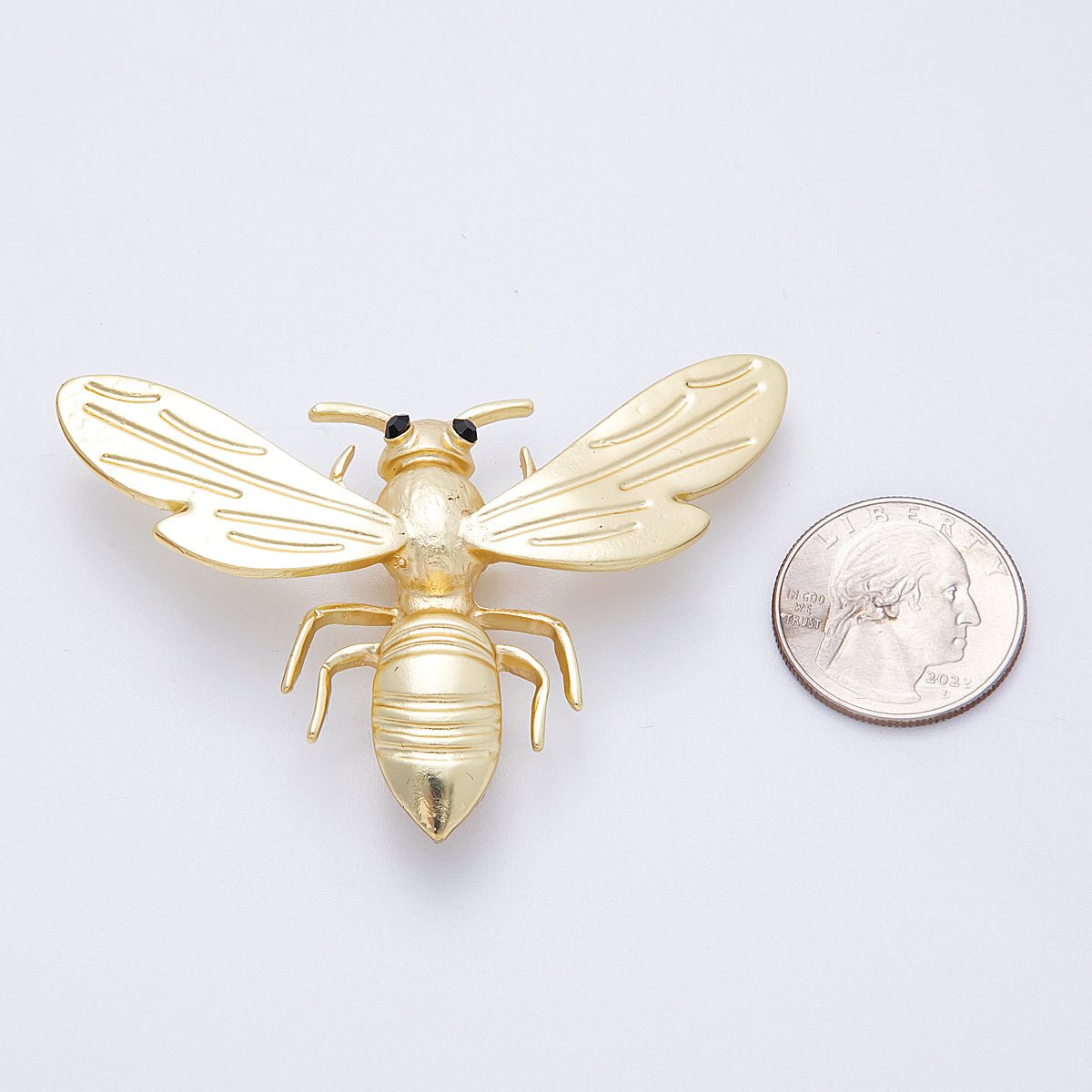 Gold 70mm Minimalist Honey Bumble Bee Insect Animal Pin Brooch | BH - 00101 - DLUXCA