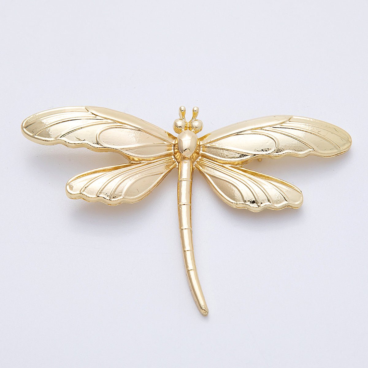 Gold 76.4mm x 51.5mm Minimalist Dragonfly Insect Pin Brooch | BH - 099 - DLUXCA