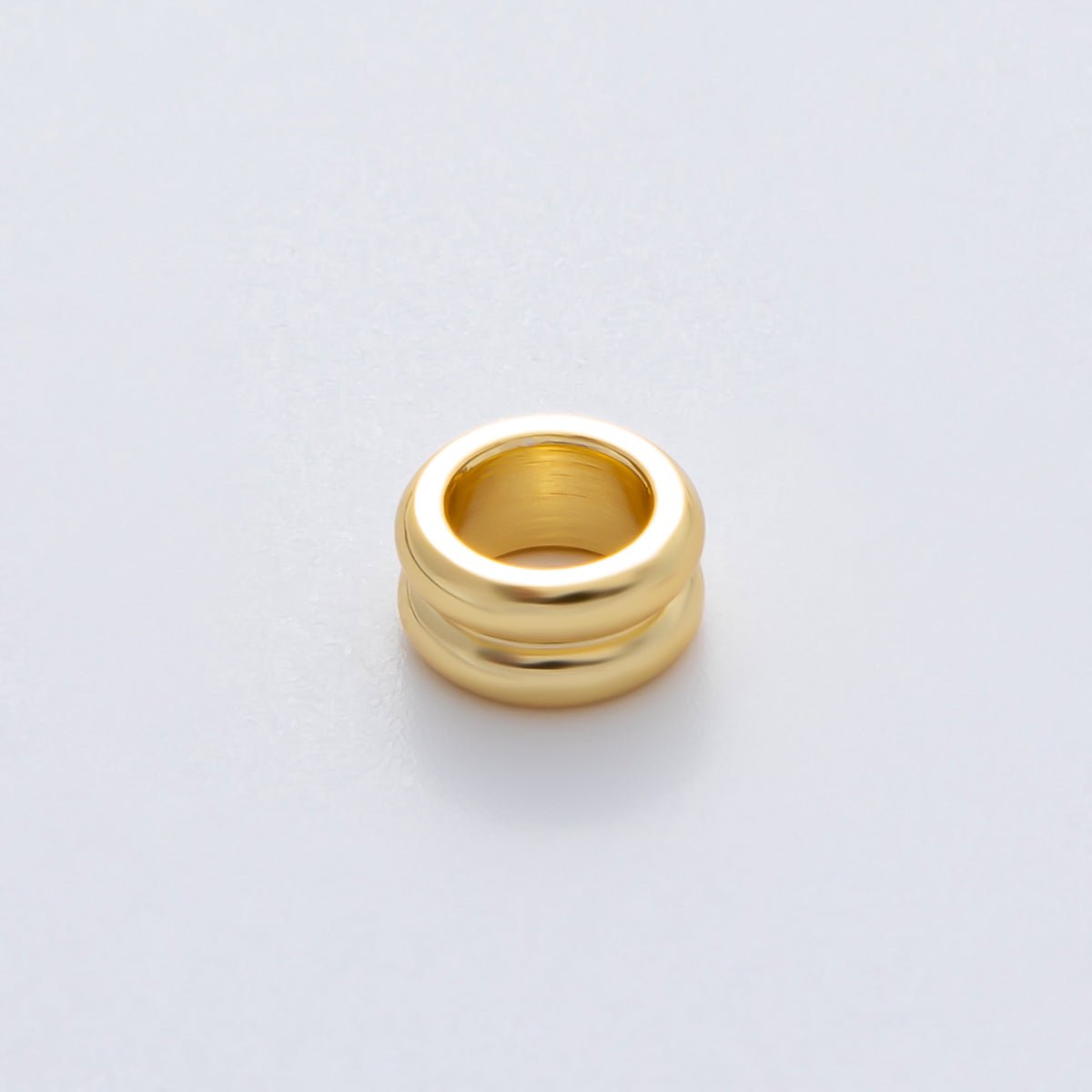 Gold 8mm Double Band Tiny Spacer Bead in Gold & Silver 10 pcs | B126 - DLUXCA