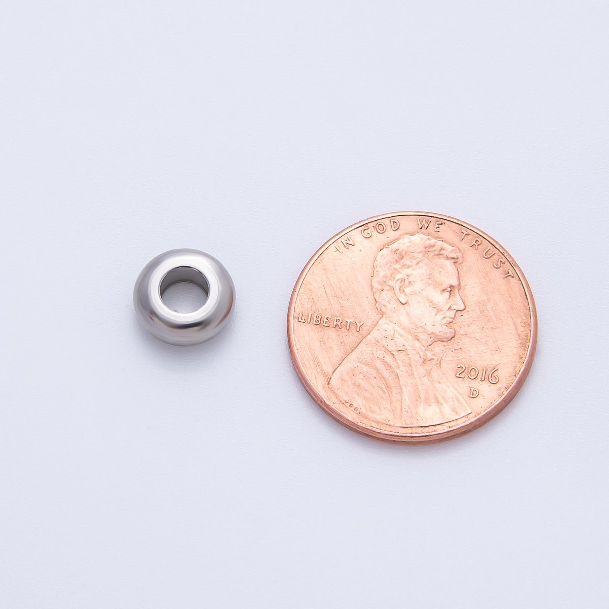 Gold 8mm Thick Circle Spacer Bead in Gold & Silver 10pcs | B218 - DLUXCA