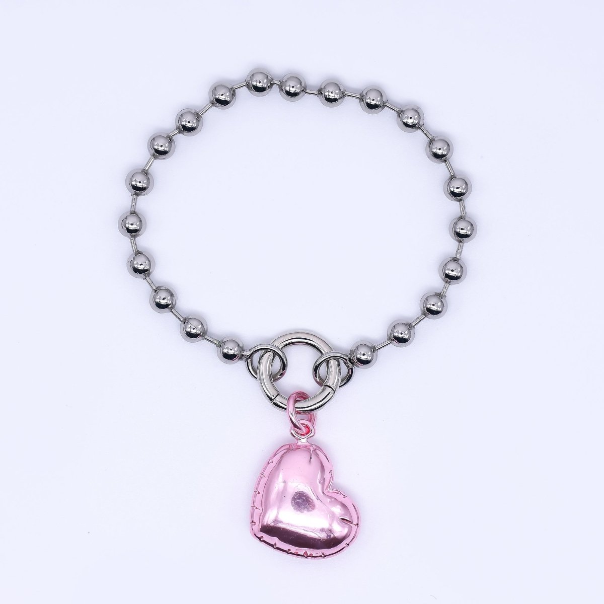 Gold Filled 15mm Shimmering Heart Round Chain Beads | Z1154 - DLUXCA