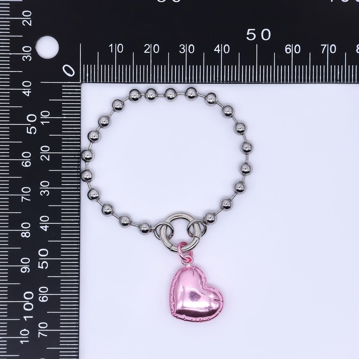 Gold Filled 15mm Shimmering Heart Round Chain Beads | Z1154 - DLUXCA