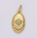 Gold Filled 1pc Sunburst Diamond Oval Pendant | D - 455/456 - DLUXCA