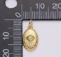 Gold Filled 1pc Sunburst Diamond Oval Pendant | D - 455/456 - DLUXCA