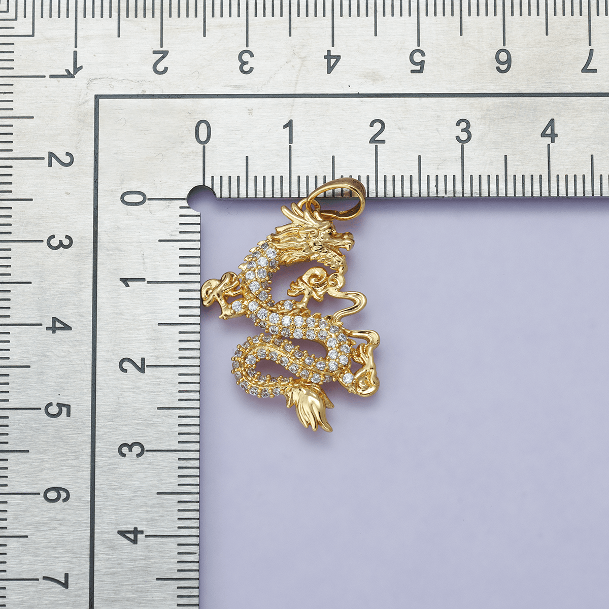 Gold Filled Dragon Pendant Cubic Zirconia CZ Micro Pave Dragon Fantasy For Statement Necklace Jewelry Making H - 627 - DLUXCA