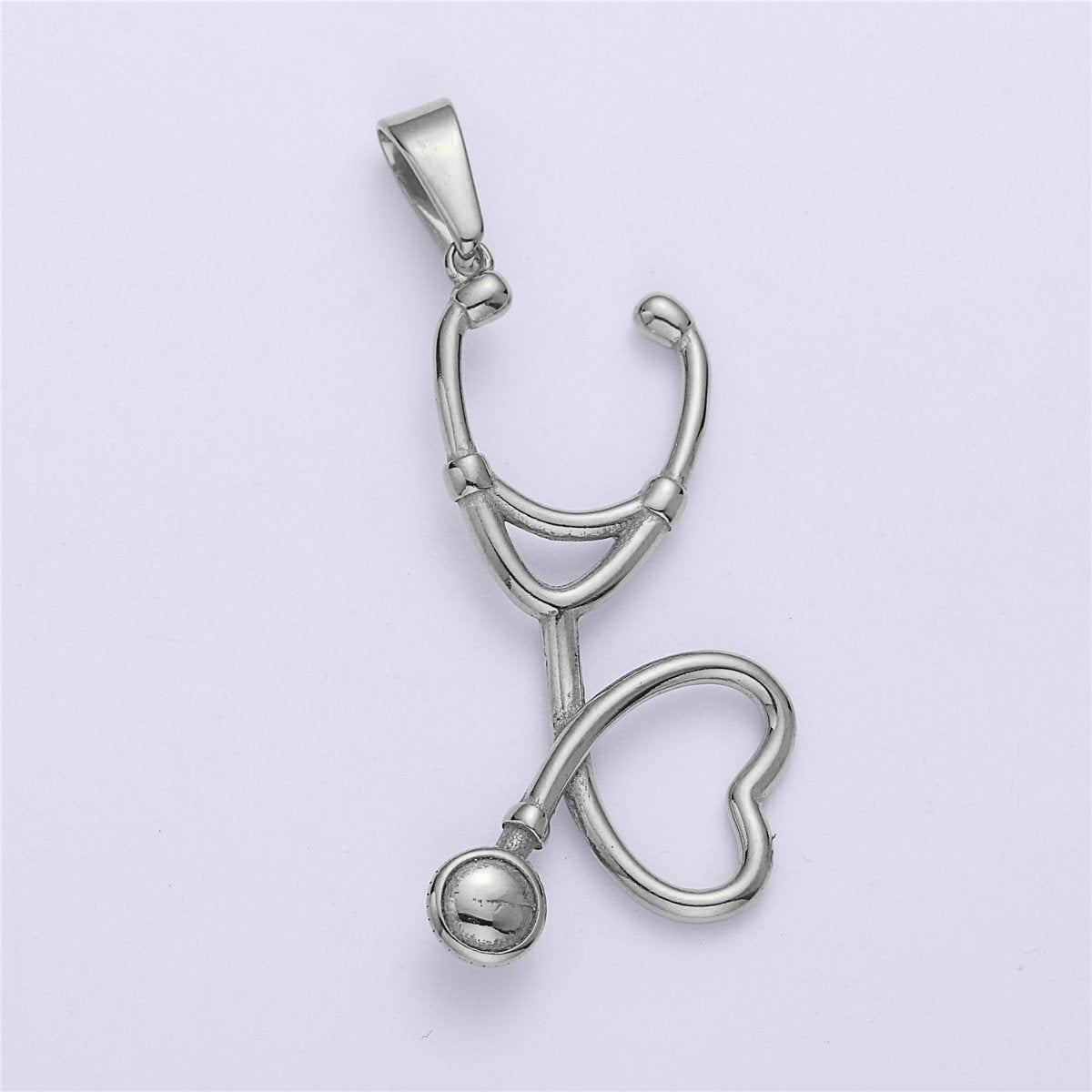 Colgante de estetoscopio relleno de oro, encanto de estetoscopio de plata, estetoscopio de oro para médico enfermera, estudiante de medicina joyería de regalo J-671