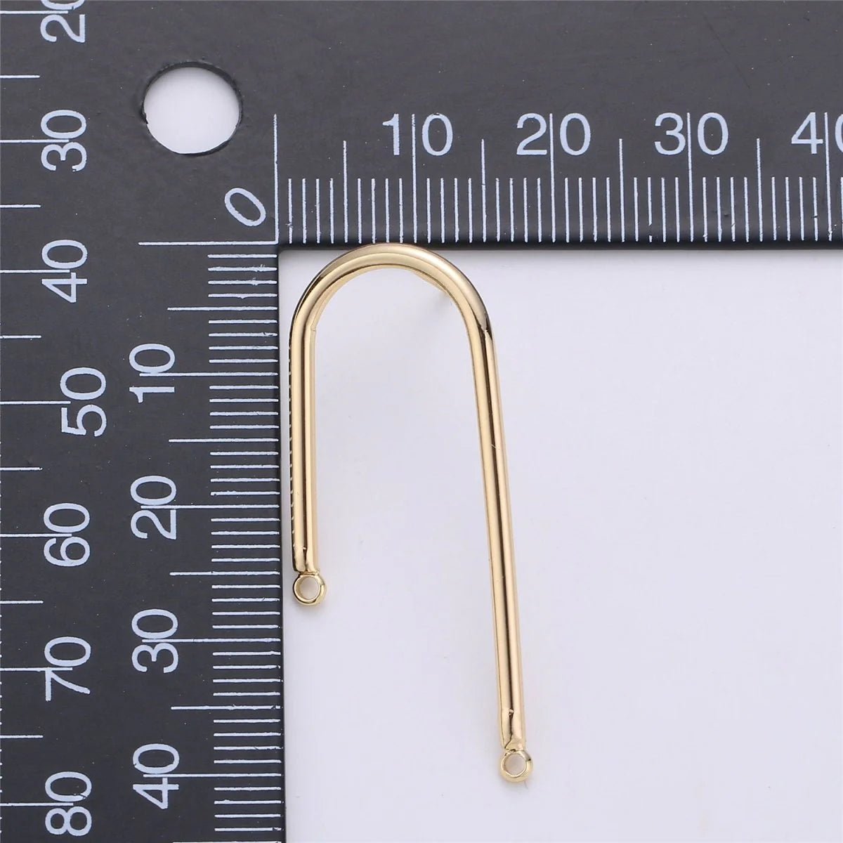 Gold Rectangular Post Earring, Geometric Earrings with Open Link for DIY Earring Jewelry Making Gold Filled K - 252 - DLUXCA