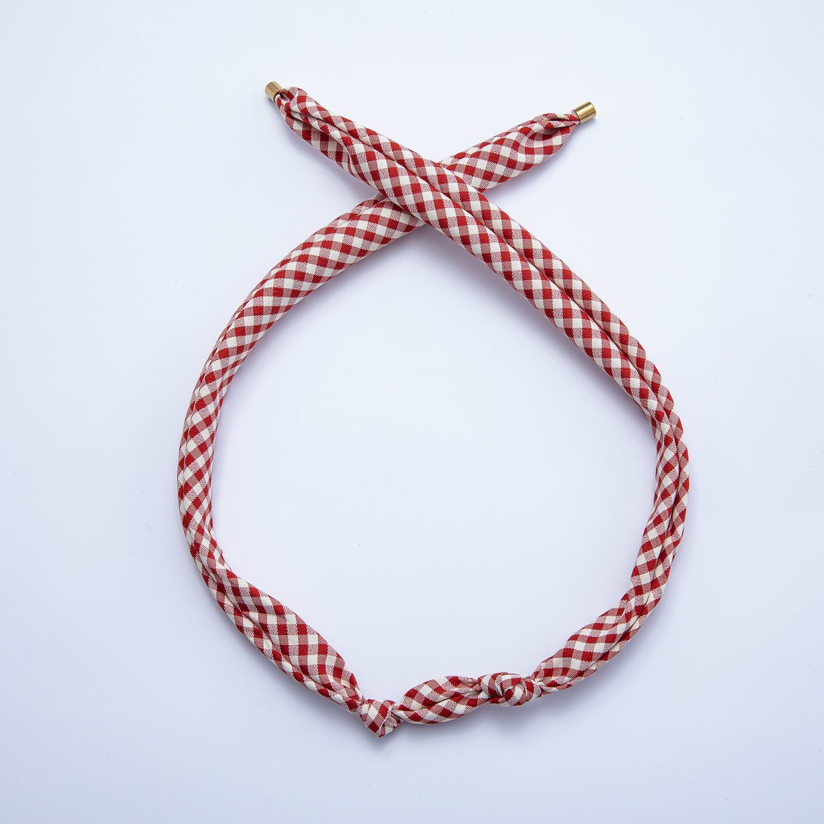 Gold Stainless Steel 24mm Red, Black, Yellow Handmade Vintage Bandana Scarf Necklace | WA - 1253 WA - 1288 WA - 1289 WA - 1375 - DLUXCA