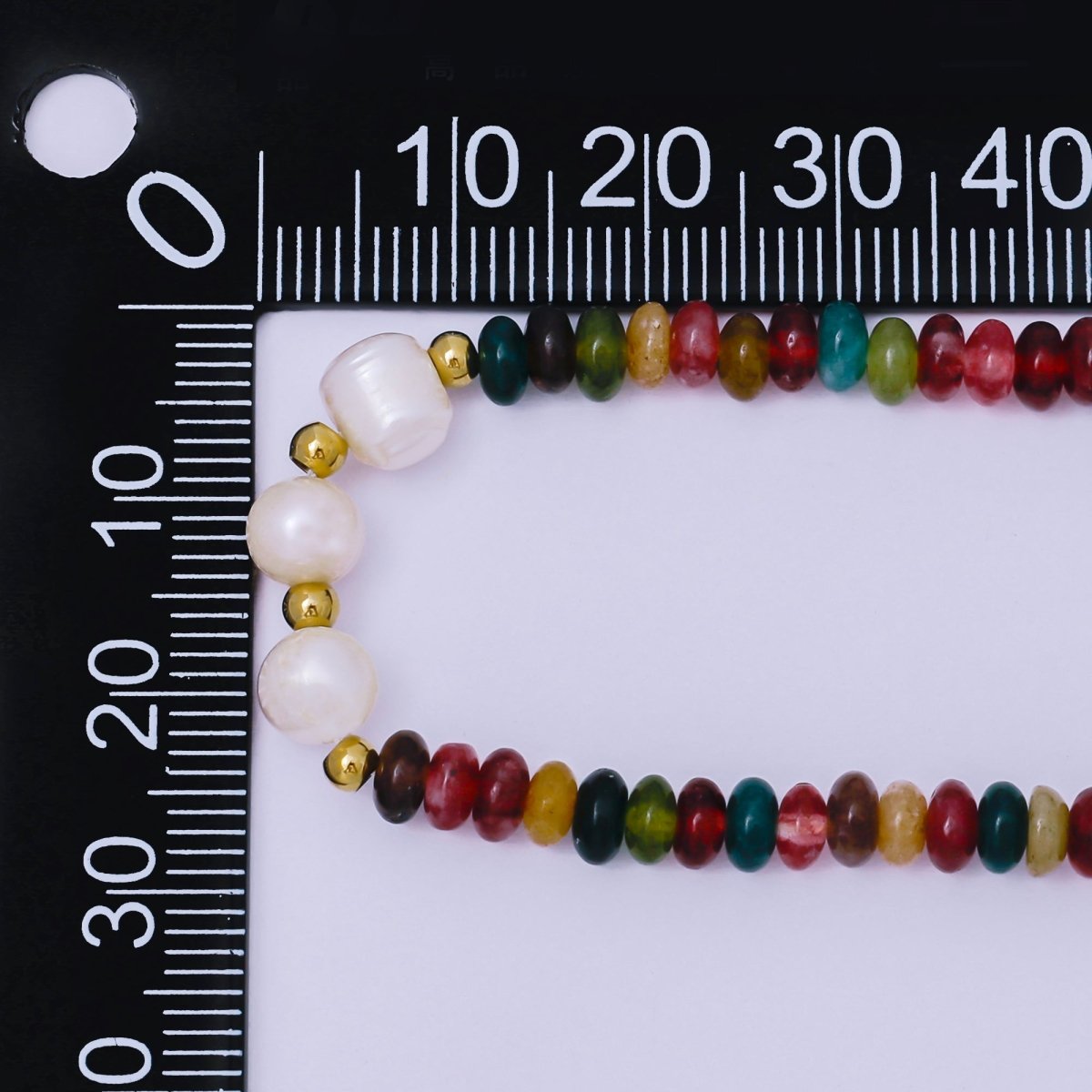 Gold Stainless Steel 4.8mm Midnight Garden 7 Inches Pearl Beads Bracelet | WA - 1368 - DLUXCA