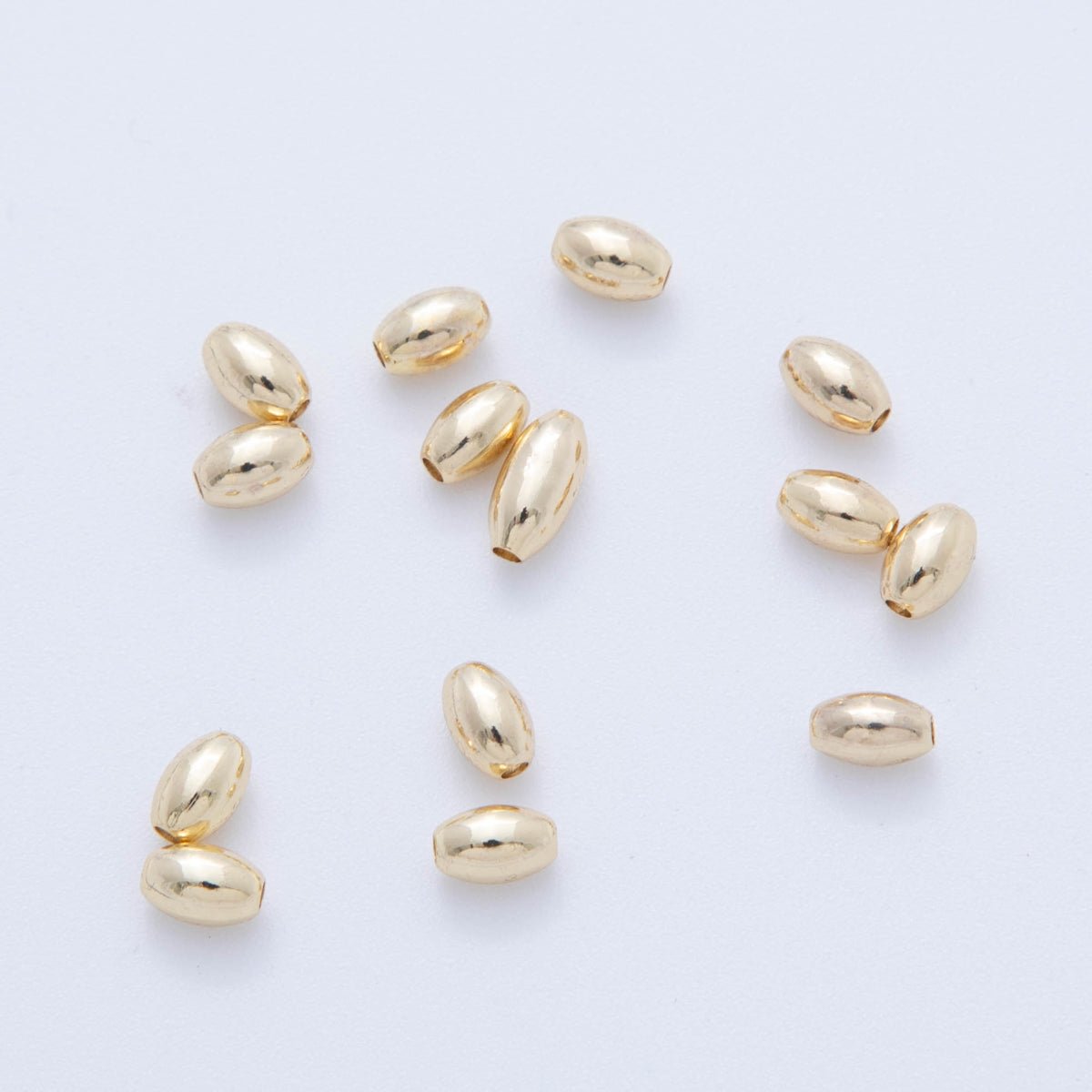 Gold Stainless Steel 6mm Rice - Shaped Tube Bead Spacer | AF - A1075 - DLUXCA