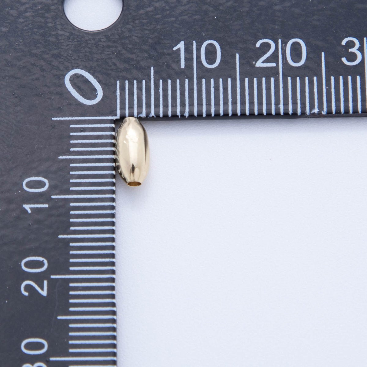 Gold Stainless Steel 8mm Rice - Shaped Tube Slider Bead Spacer | AF - A1065 - DLUXCA
