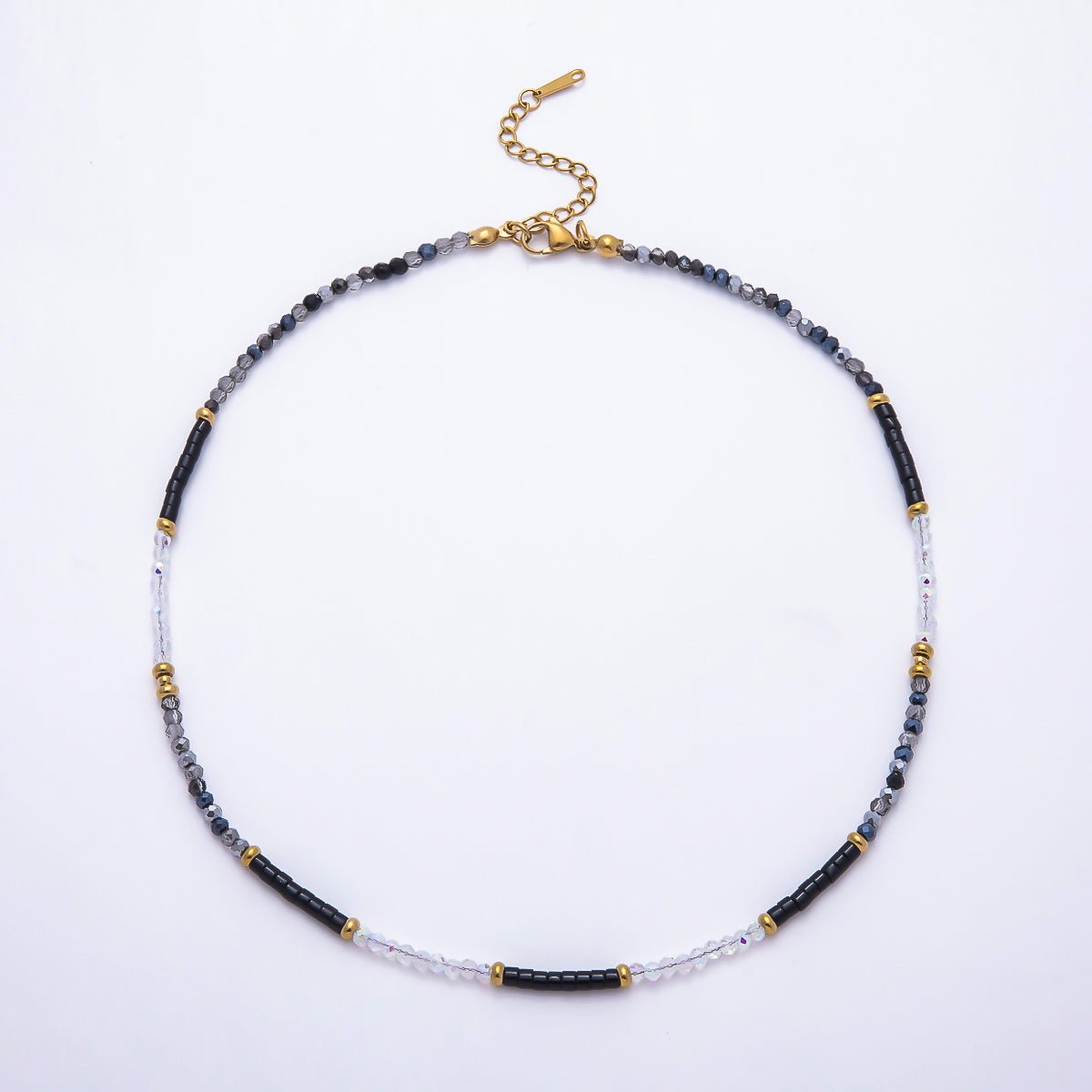 Handmade 4mm Multicolor Multifaceted Round Tube Gemstone Chain 16 Inch Necklace | WA-00095 ~ WA-00098 - DLUXCA